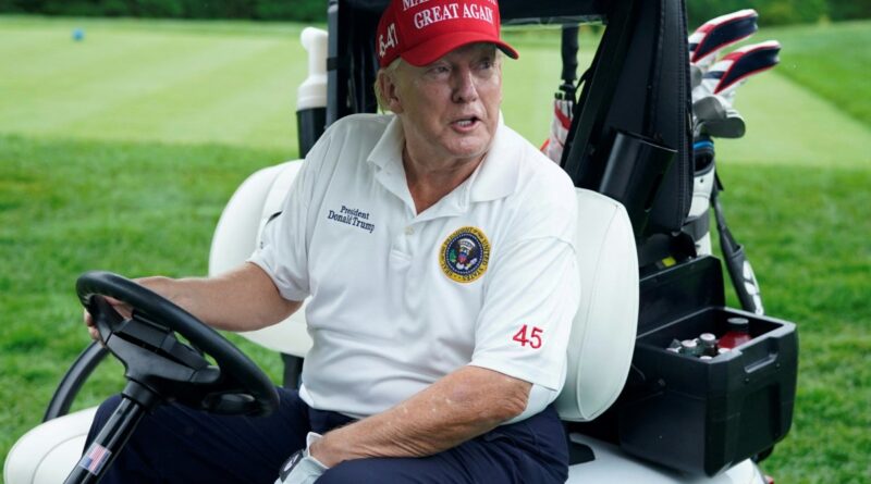 Donald Trump golfing in New Jersey